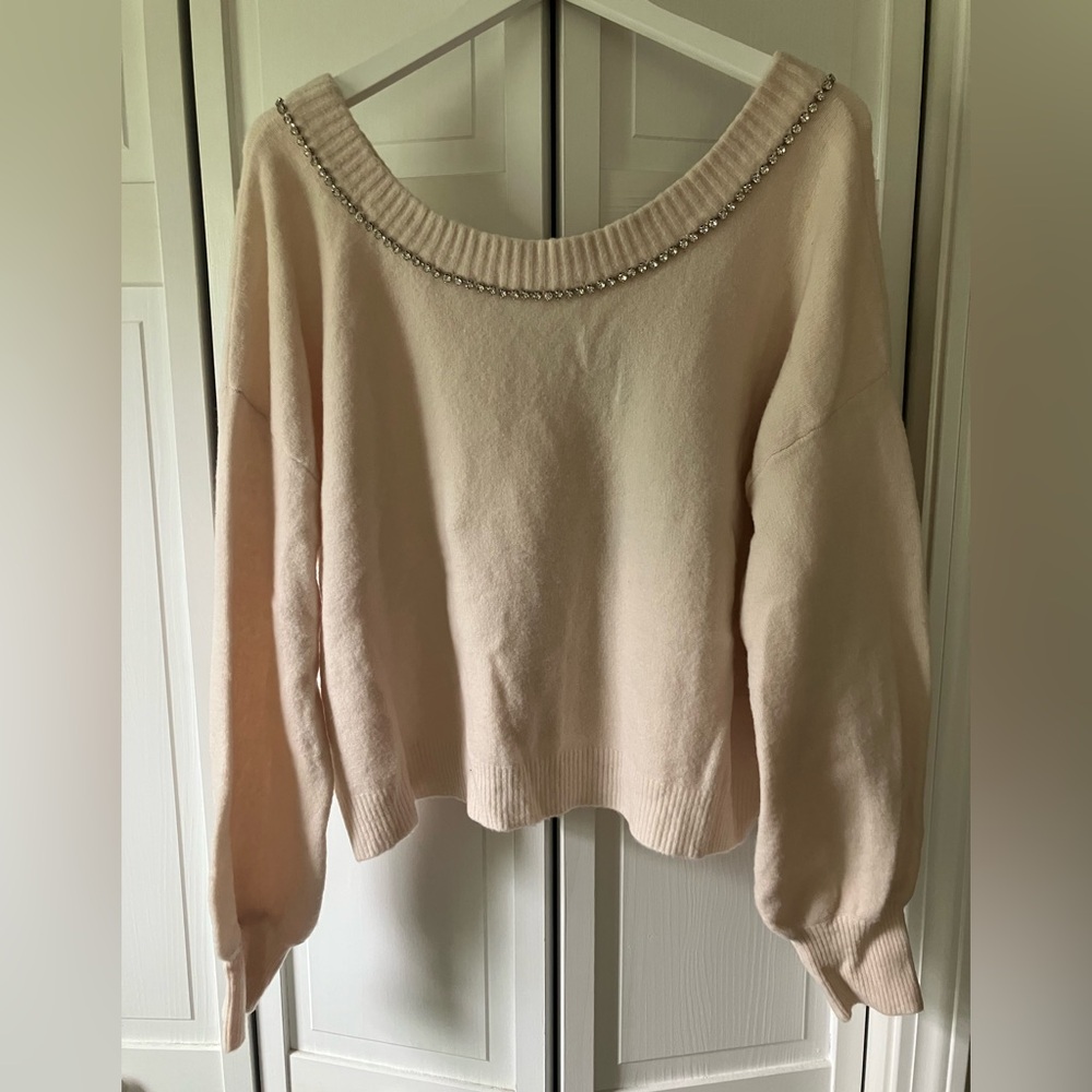 Express Cream Crew Neck Sweater